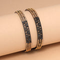 Black & Gold American Diamond Brass Bangle