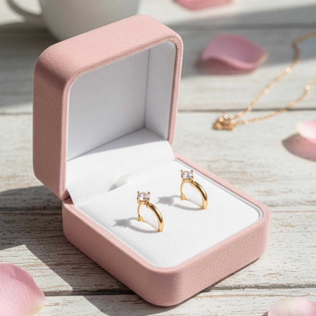 Gold Micro AD Alloy Clip-On Hoop Earrings