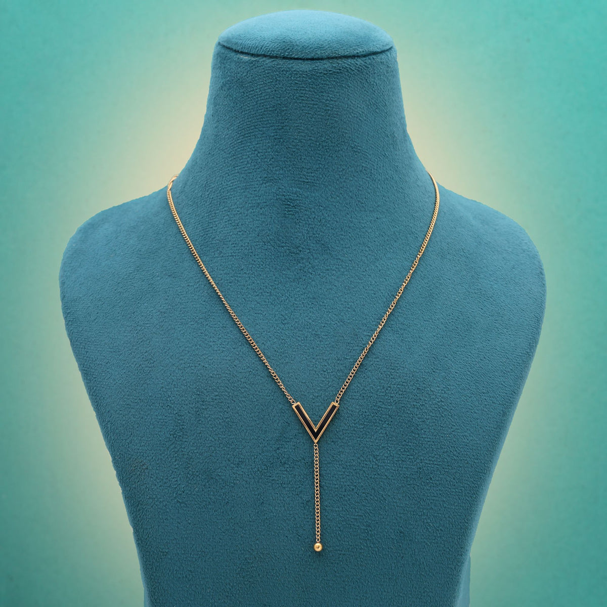 Bold Black Gold-Plated Necklace