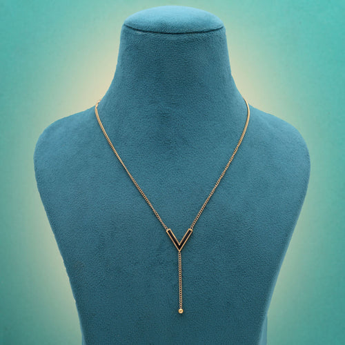 Bold Black Gold-Plated Necklace