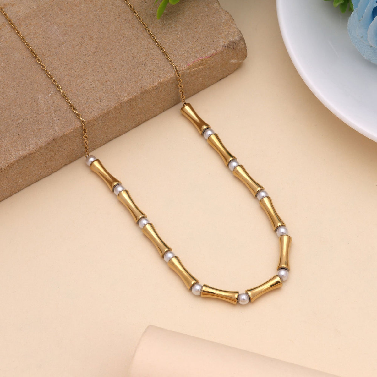 Luxe Gold Bead Necklace