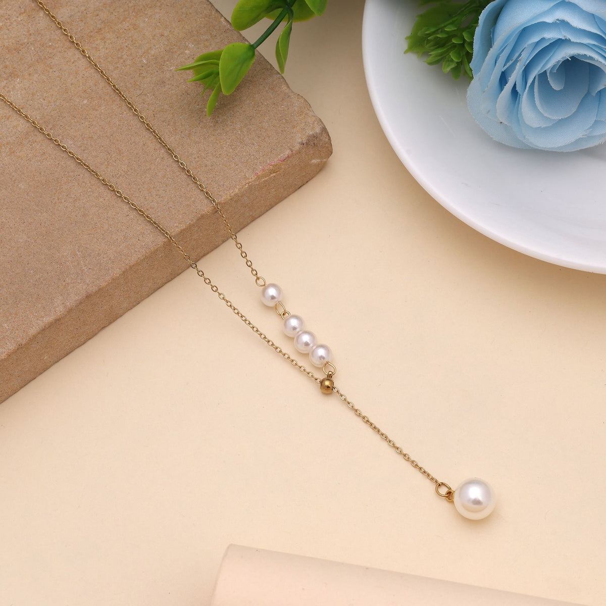 Elegant White Bead Necklace